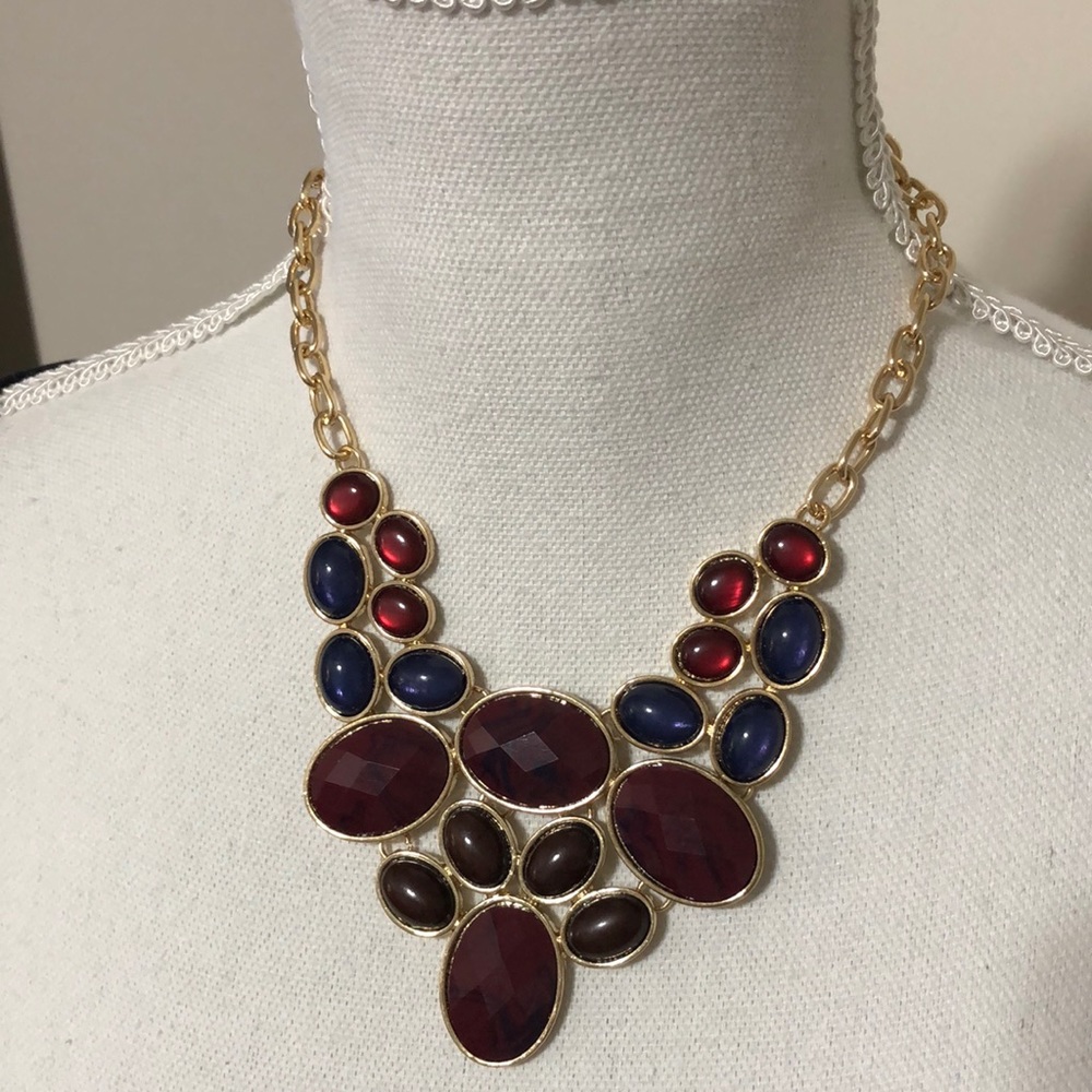 NWT Gorgeous  Gold and Red BALLET Statement Necklace